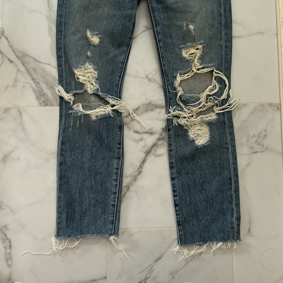 New Lovers + Friends Logan Ainsley denim jeans high rise tapered leg size 24 - Picture 7 of 13